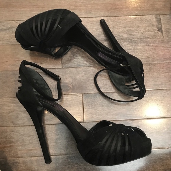 Ralph Lauren | Black Suede Heels - Picture 3 of 8
